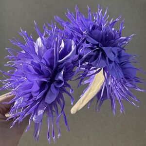 Purple Sparkling Exaggerated Floral Headband